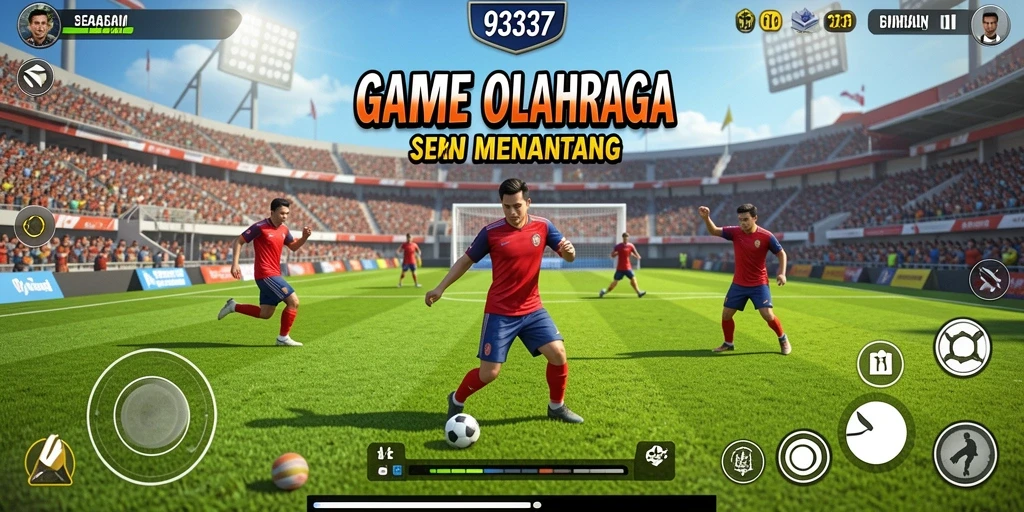 Tampilan menarik dari gameplay olahraga yang penuh aksi.