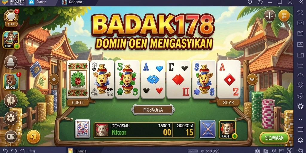 Tampilan menarik dari gameplay Domino di BADAK178.