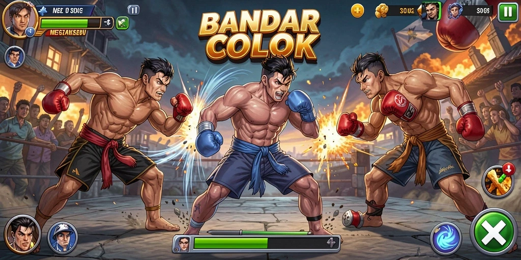 Gameplay menegangkan dengan aksi bertarung intens.