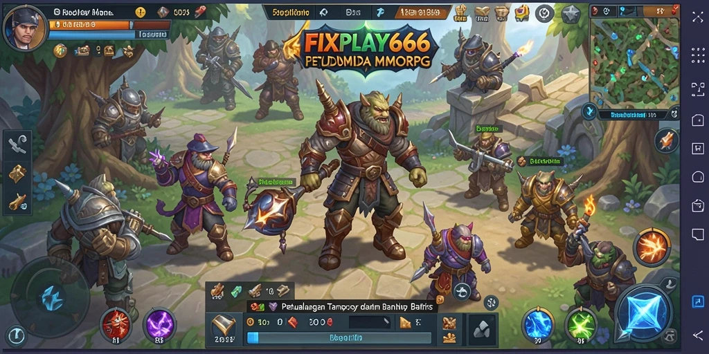 Tangkapan layar utama FIXPLAY666 menunjukkan aksi epik dalam pertempuran MMORPG.