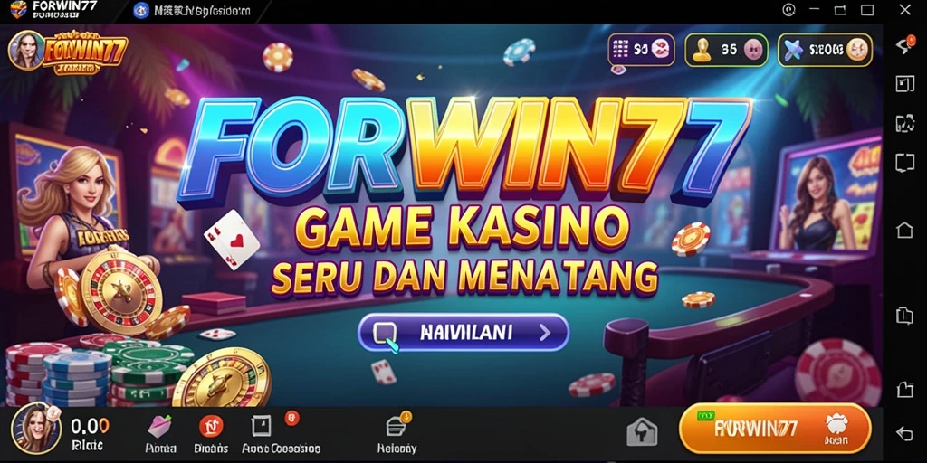 Screenshot utama FORWIN77 menunjukkan gameplay Kasino yang menarik.
