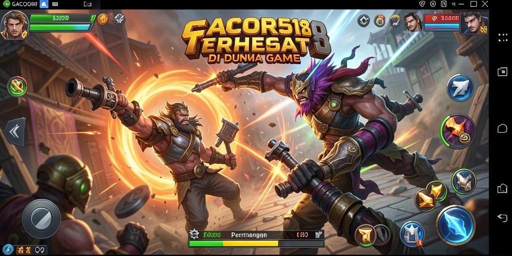 Screenshot menunjukkan pertarungan mendebarkan di GACOR518.