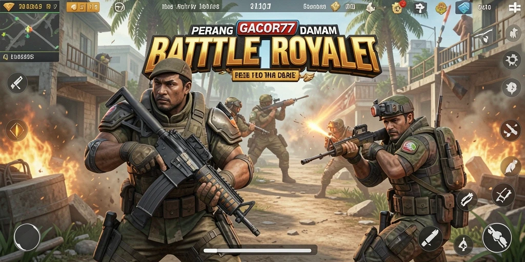Tampilan seru dari gameplay GACOR77 dalam laga Battle Royale