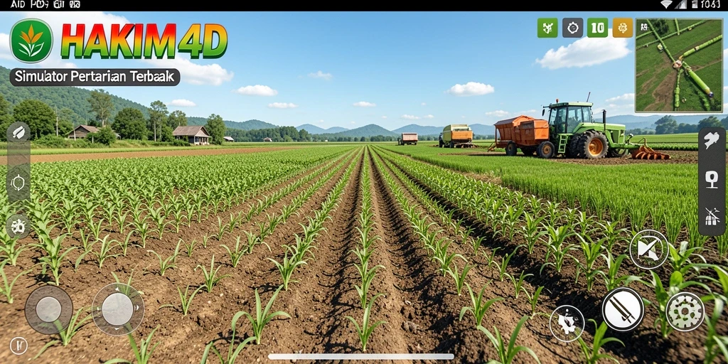 Screenshot gameplay HAKIM4D menunjukkan aktivitas bertani yang menyenangkan.