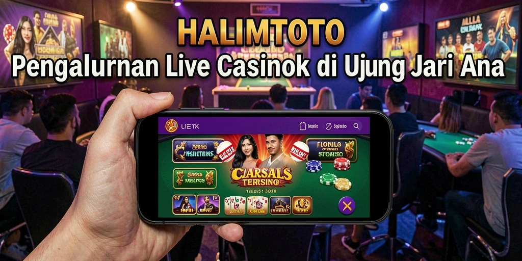 Tampilan menarik HALIMTOTO dengan gameplay Live Casino yang mendebarkan.