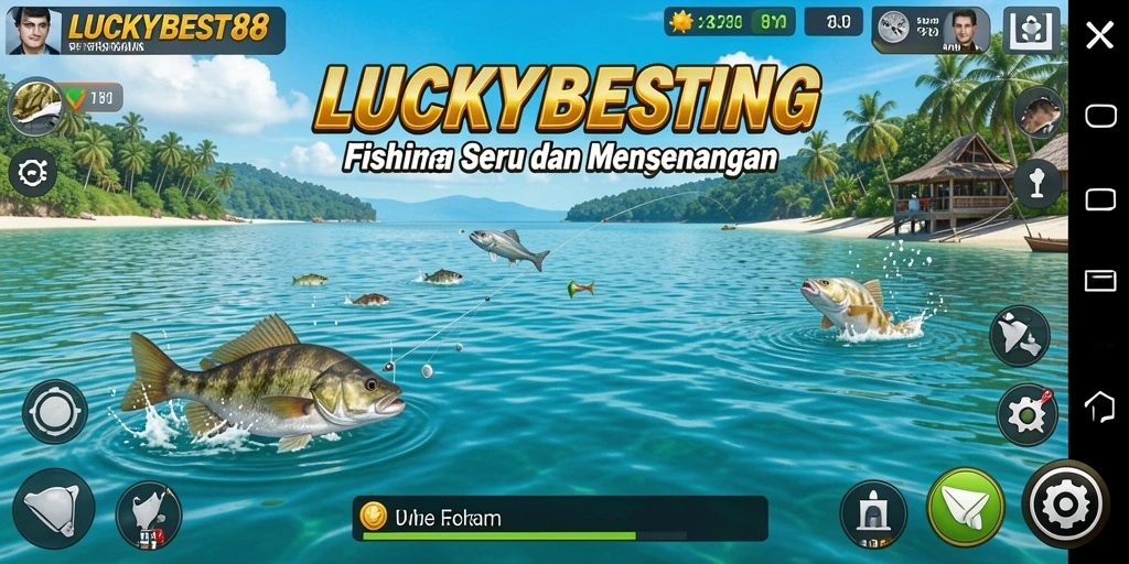 Tampilan menarik gameplay LUCKYBEST88 dengan suasana Fishing.
