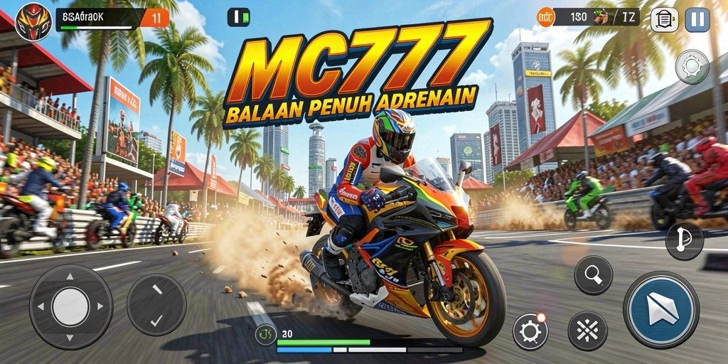 Tampilan balapan seru dalam game MC777 dengan grafik menawan.