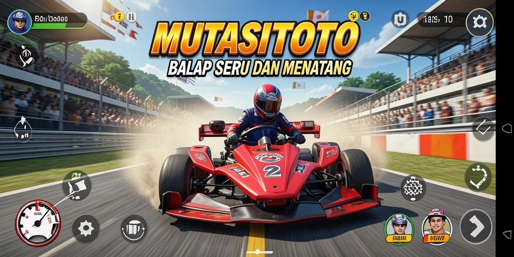 Gameplay balap seru dalam MUTASITOTO dengan grafik menakjubkan.