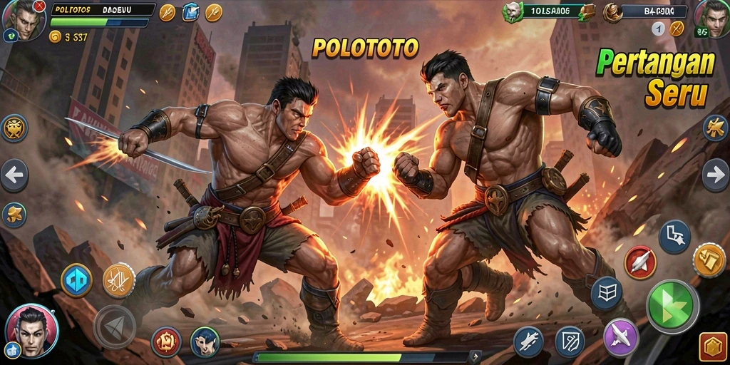 Tampilan gameplay utama POLOTOTO yang penuh aksi dan menegangkan.