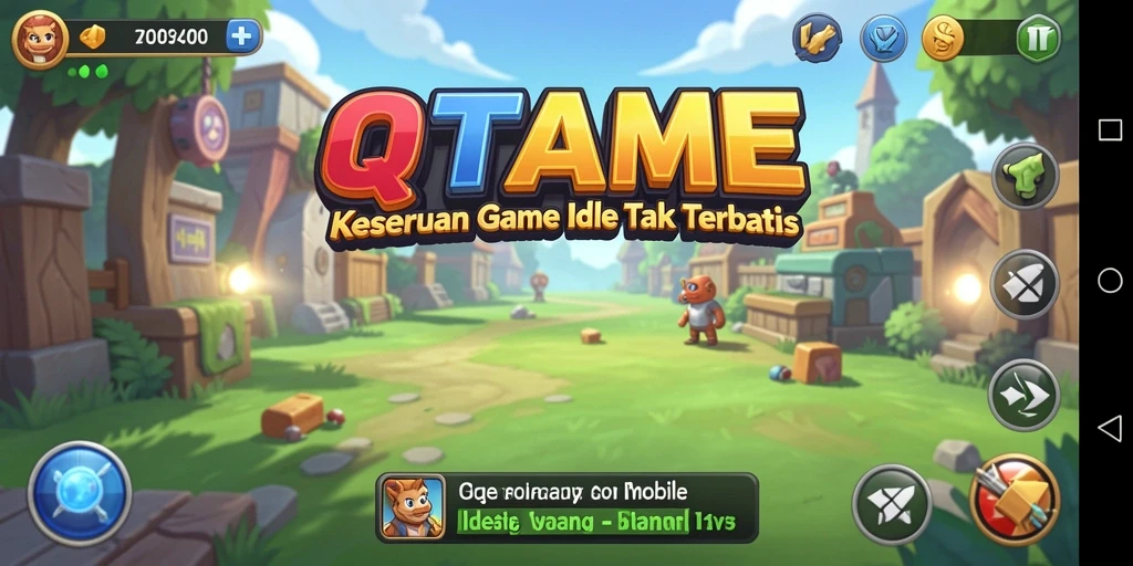 Tampilan gameplay QTGAME yang menawan dan seru di dunia Idle.