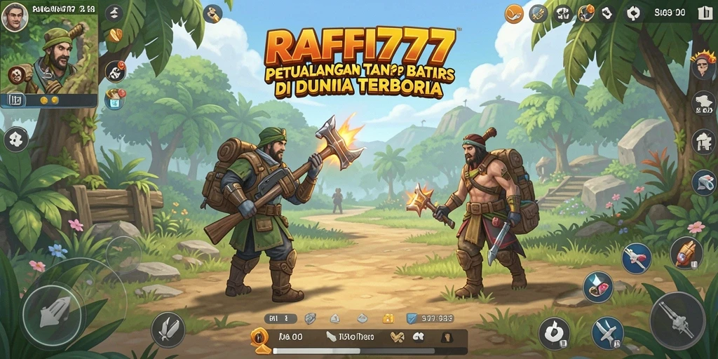 Tampilan gameplay RAFFI777 di dunia yang luas dan bebas.