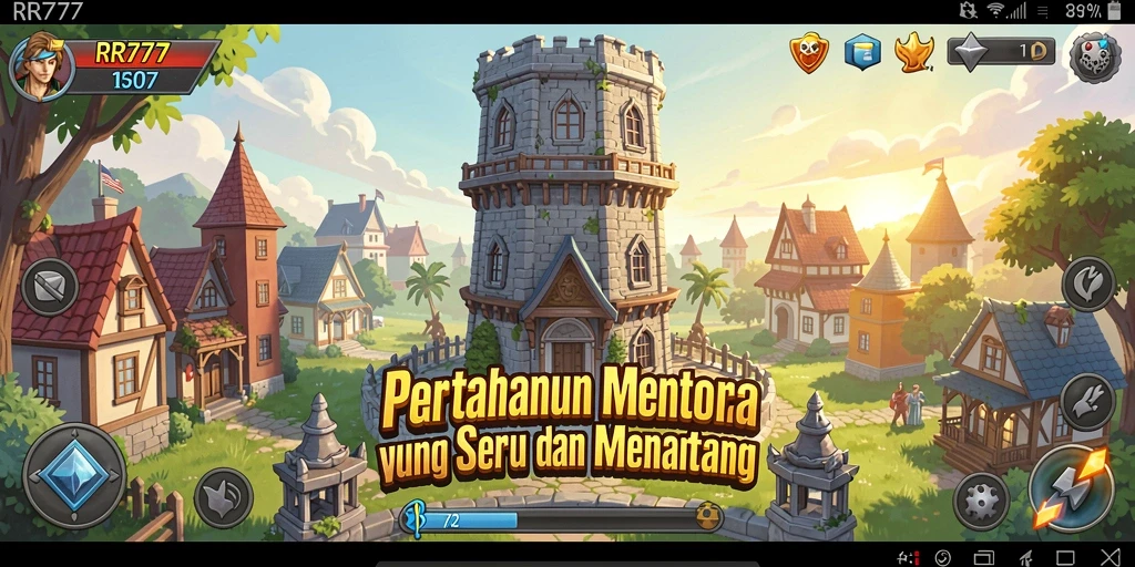 Tangkapan layar menunjukkan aksi menara yang menawan dalam RR777.