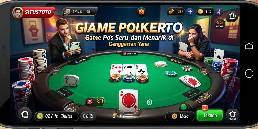 Screenshot gameplay SITUSTOTO menampilkan suasana meja Poker yang menegangkan.