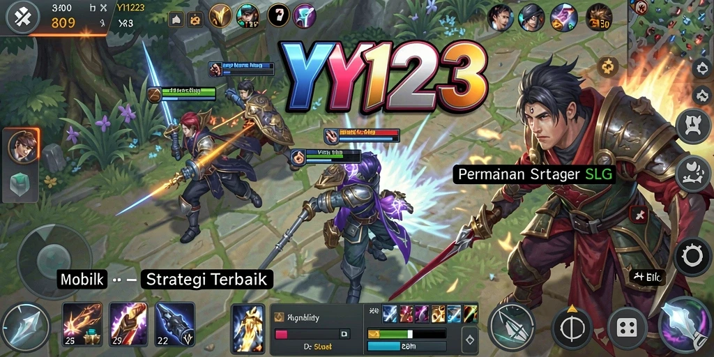 Tangkapan layar utama YY123 menunjukkan dinamika gameplay yang mendebarkan dalam strategi SLG.